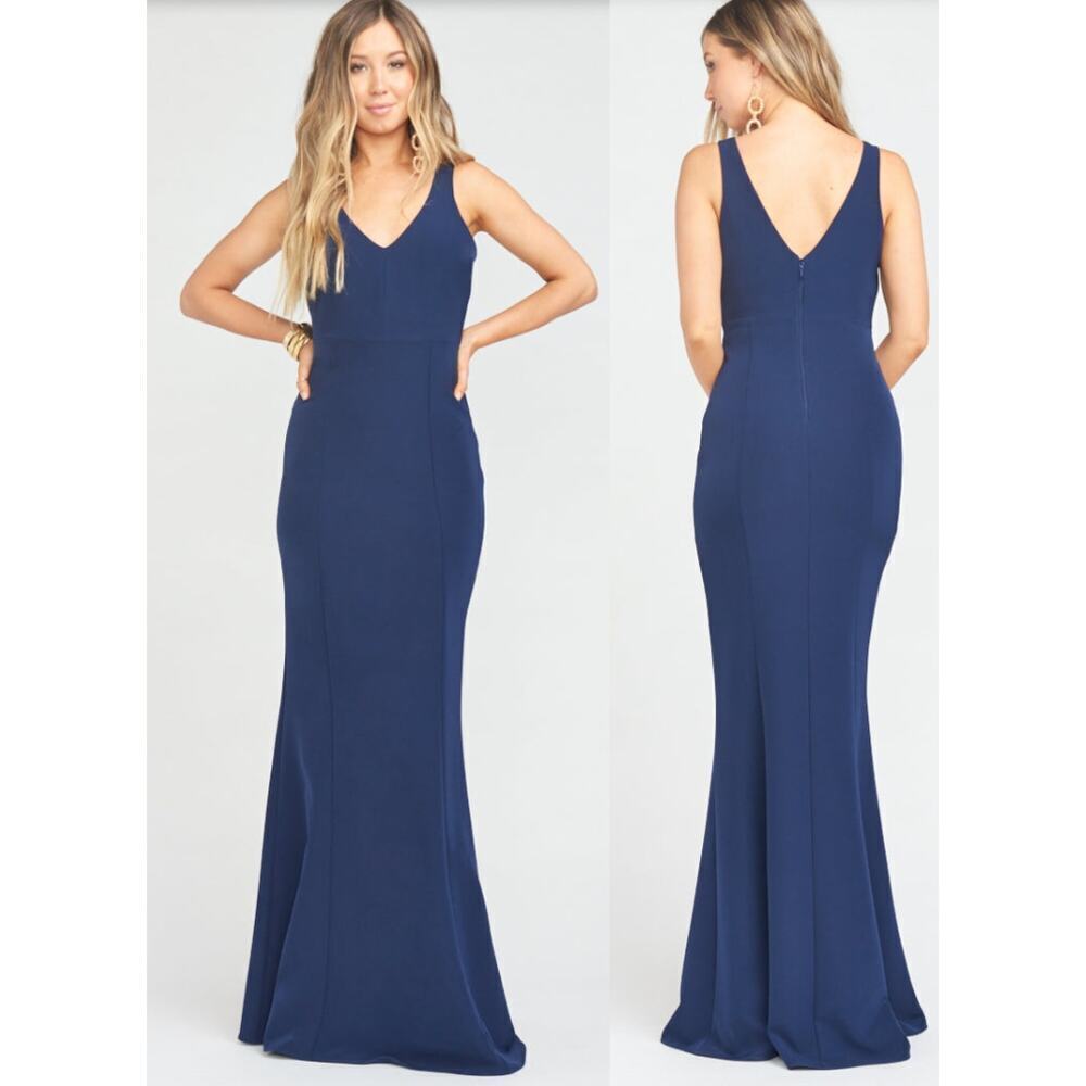 Show Me Your MuMu Navy V‑Neck Maxi Dress